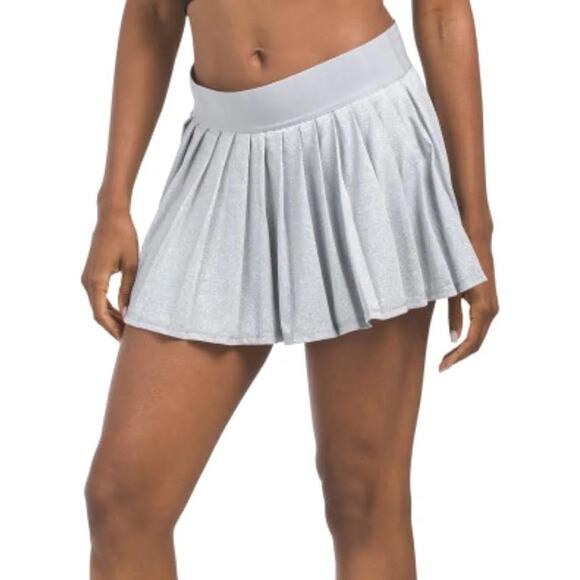 Kyodan Women's Gray Pleated Elastic Waistband Built-in Shorts Tennis Skort M - Picture 1 of 7
